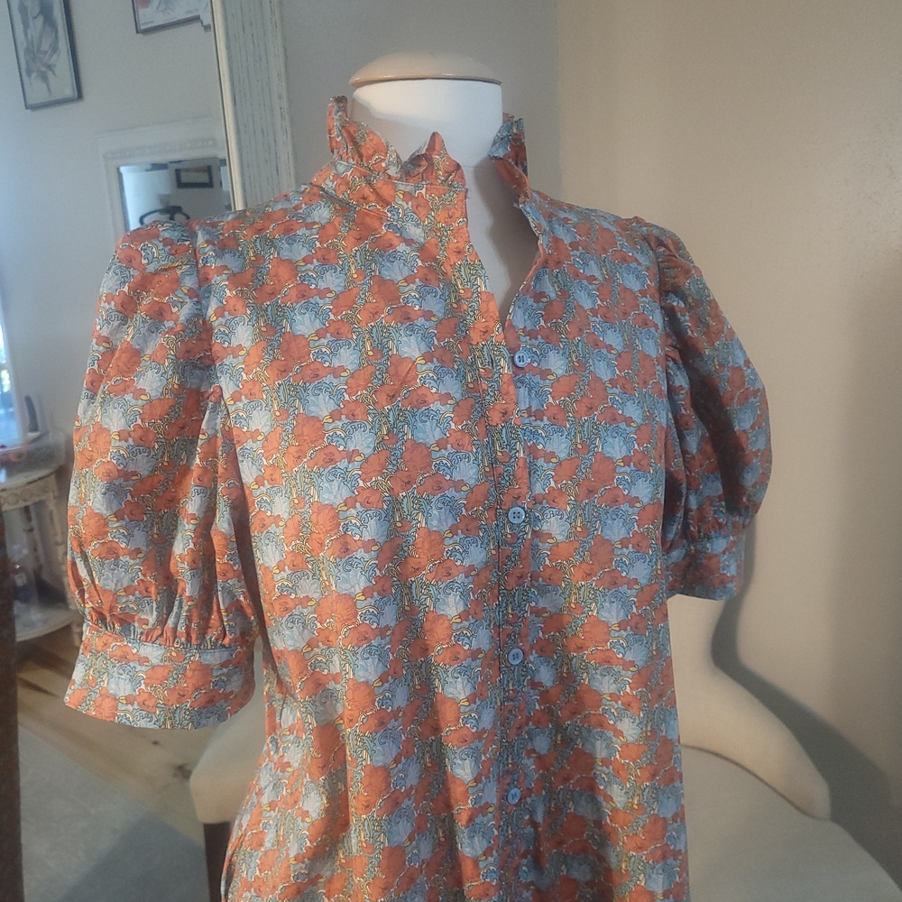Tuckernuck Hyacinth House Floral Puff Sleeve Midi Dress